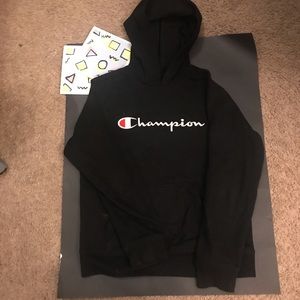 Black champion hoodie
